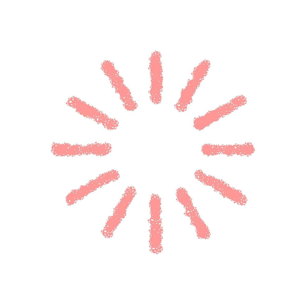 Crayon firework burst with festive pattern and round sun motif. Starburst element and sparkle shine in a soft background, perfect for celebration decor in pastel artistic style. vector