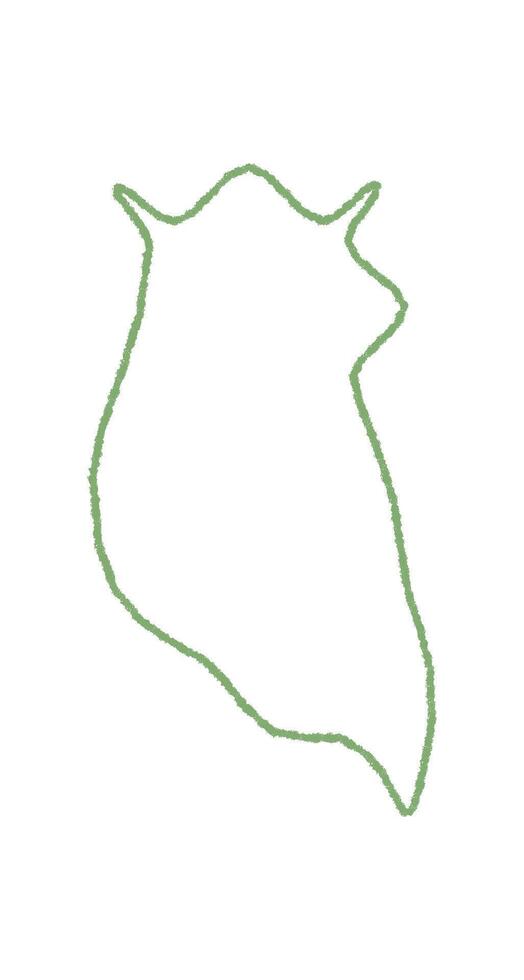 Hand drawn crayon squiggle talk balloon outline in green. Speech bubble with sketch style and loose round shape, suitable for message or text box in playful or modern communication graphic. vector