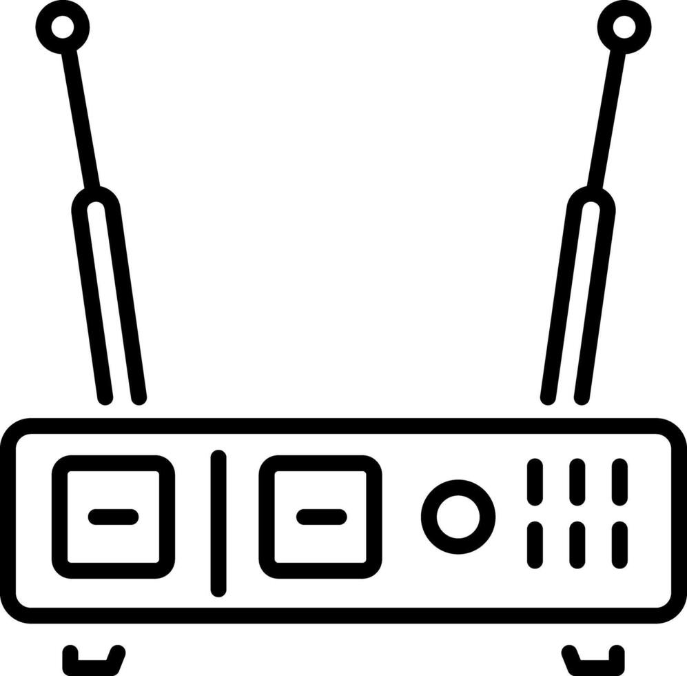 A linear icon representing a digital decoder box vector