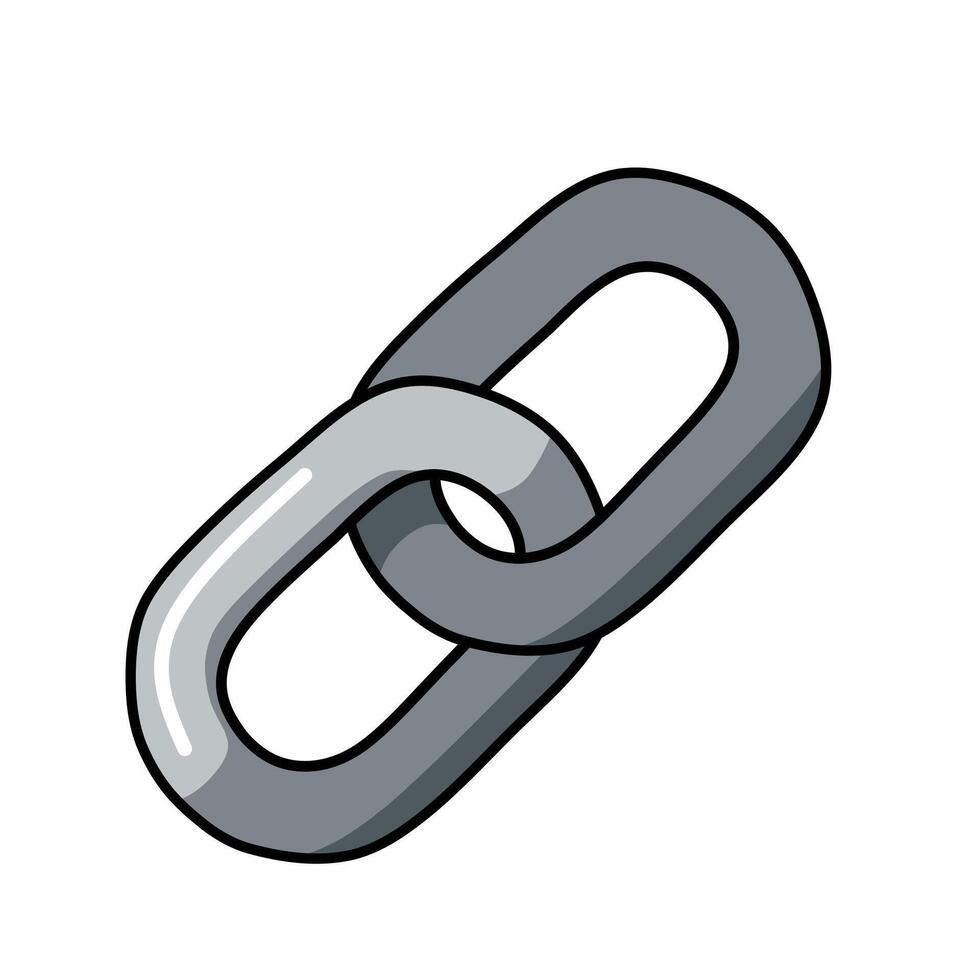 gray chain link illustration with shadow and detail, symbolizing connection, strength, unity, security, hyperlink, and digital or physical bond concept vector
