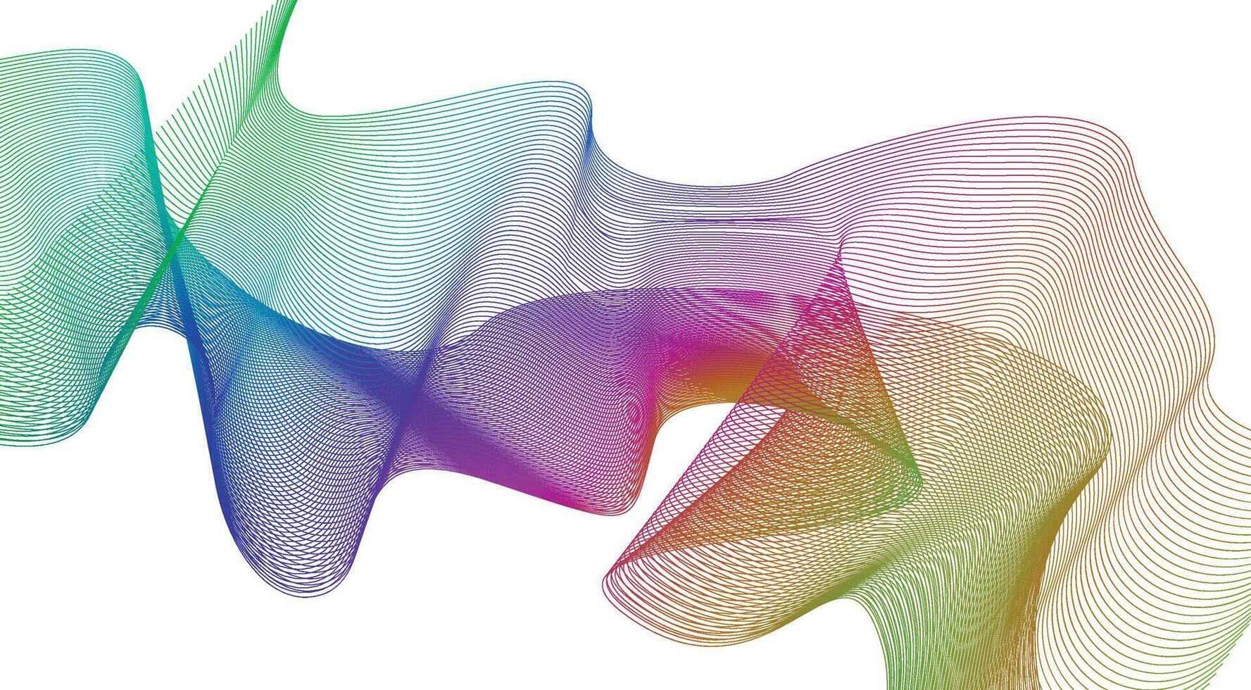 Blend Wavy Lines Curved Colorful Gradient Abstract Design Background Illustration vector