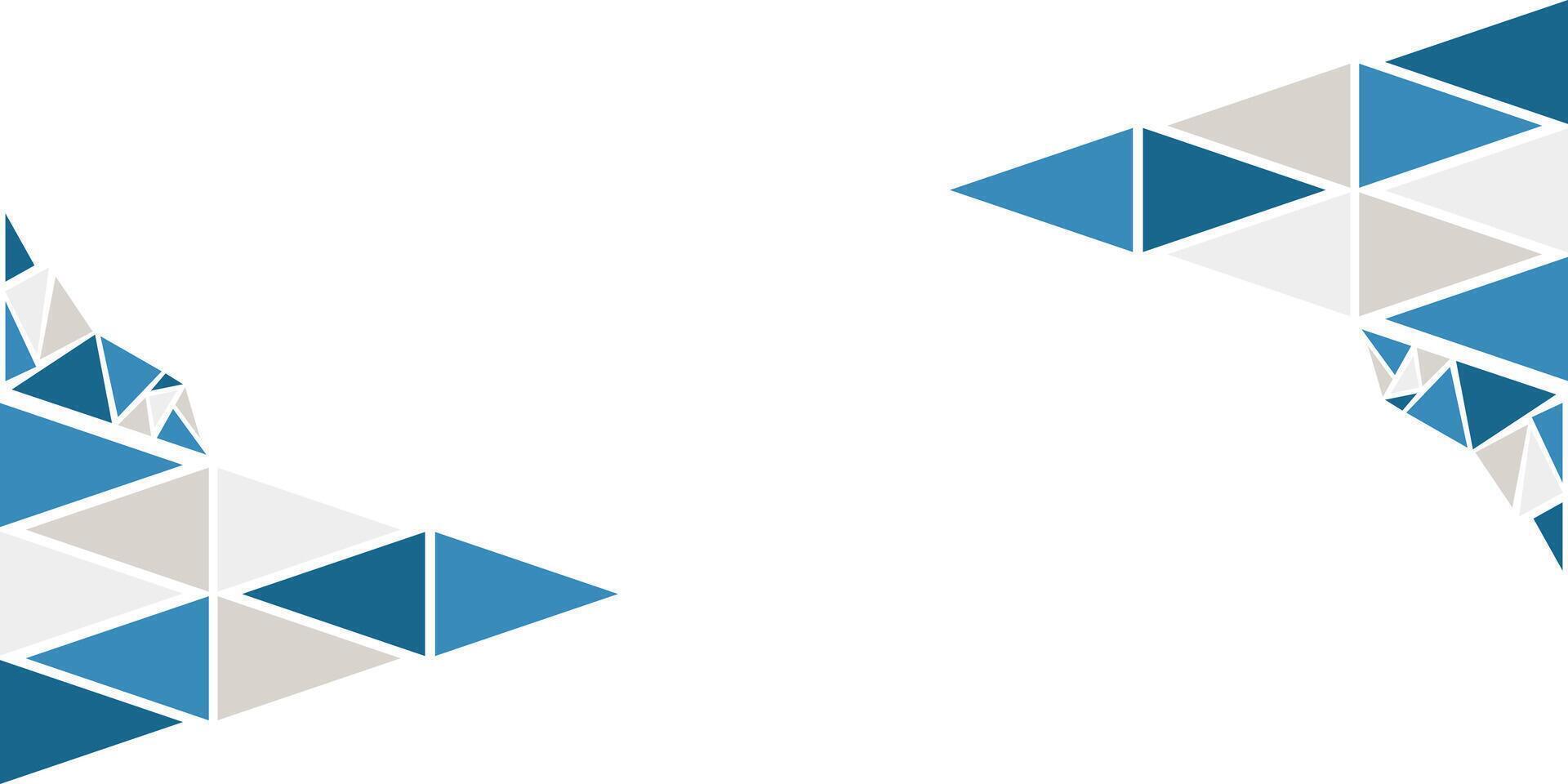 Geometric abstract background design with Scattered Triangles in Blue and Gray vector