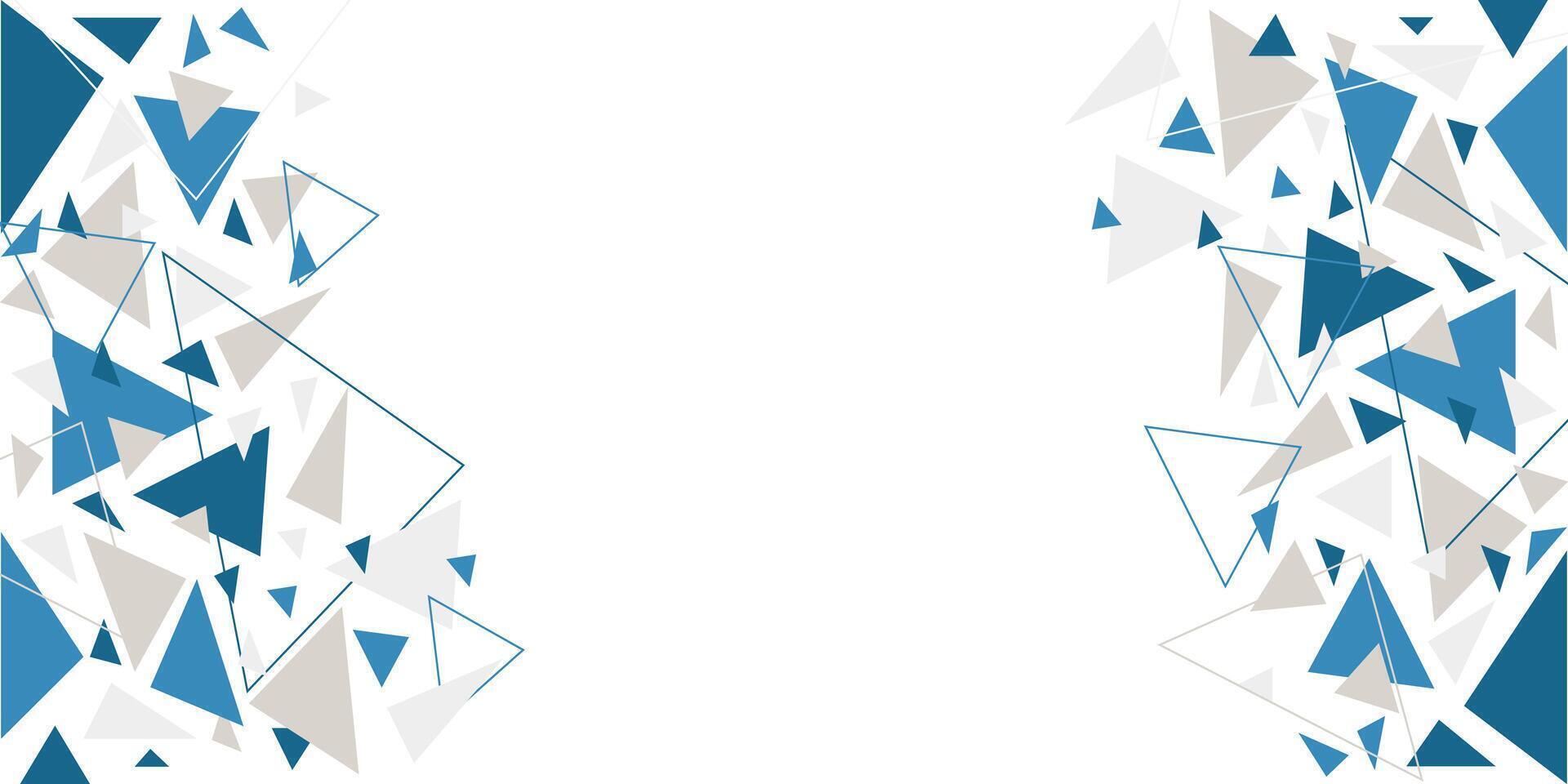 Scattered Triangle Composition in Blue and Gray abstract background design vector