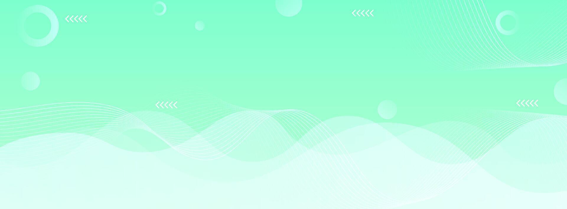 Modern green abstract background with soft waves and minimal geometric elements. vector