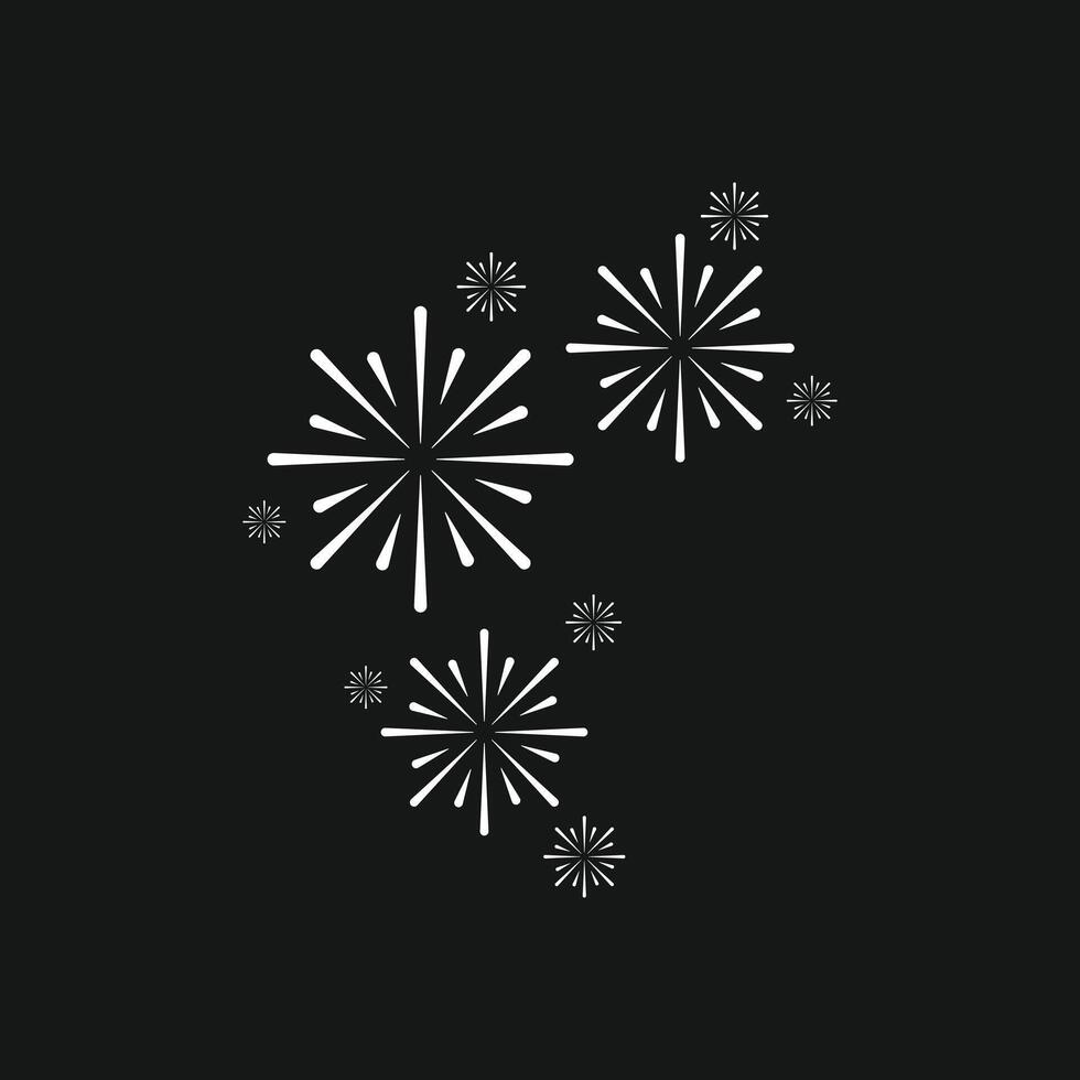 Simple line art of fireworks for festive designs. This versatile design can be used for various projects related to New Year, holidays, parties, and special events vector