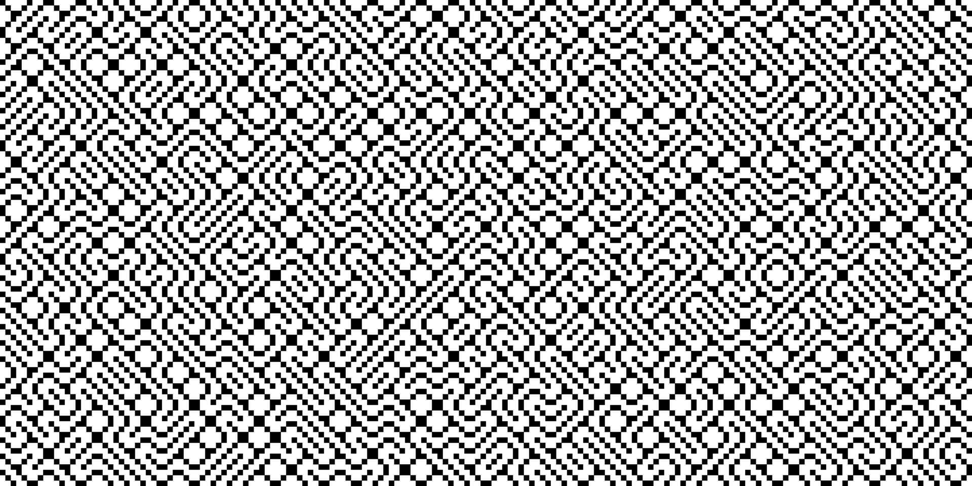 illustration of a complex monochrome abstract pattern. Intricate black and white lines form a labyrinth of connecting dots and geometric shapes creating a grid texture. vector