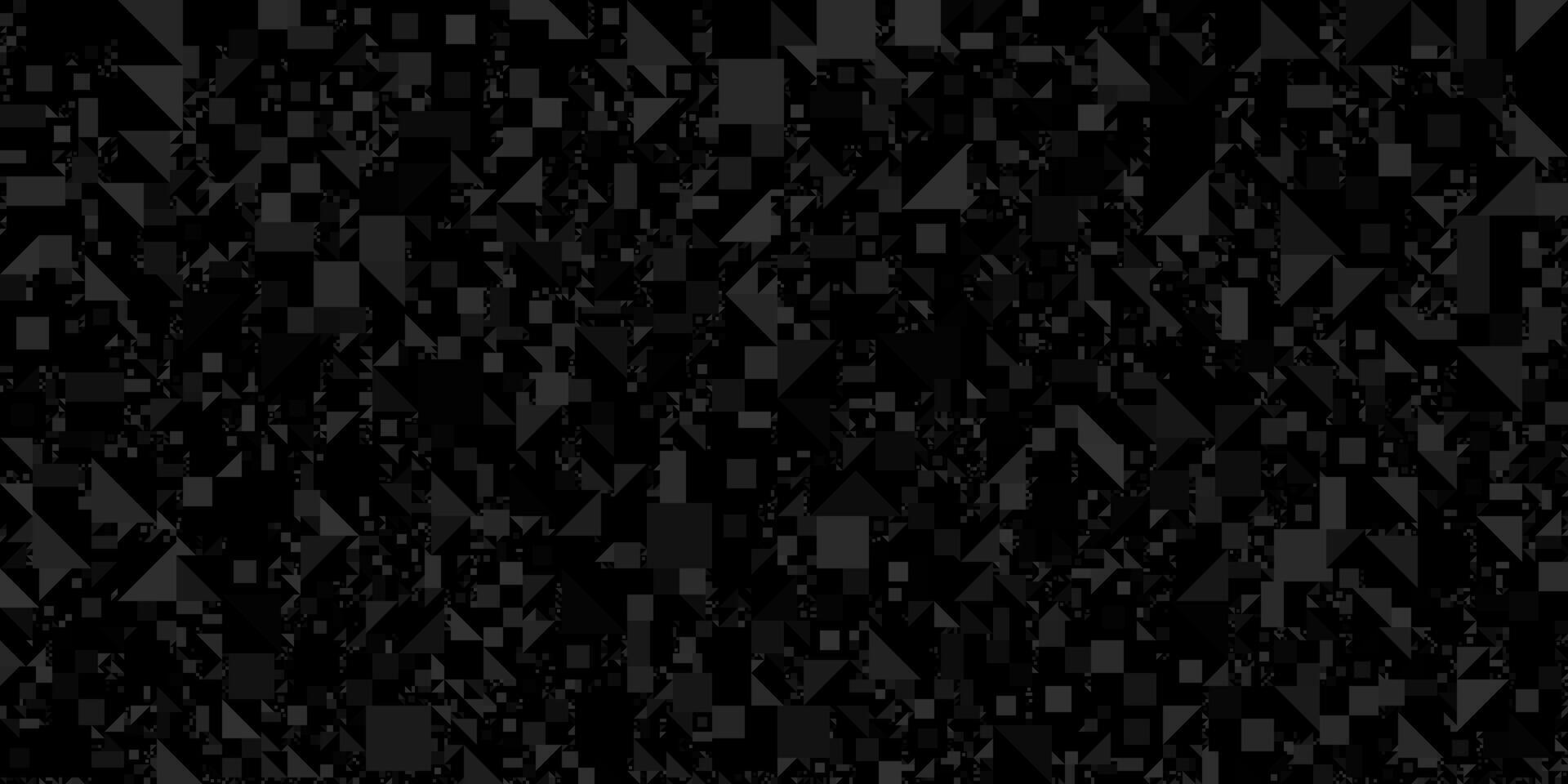 A dark, geometric background composed of a chaotic mosaic of small shapes. The abstract pattern includes squares and triangles, creating a textured surface in shades of black and gray. vector