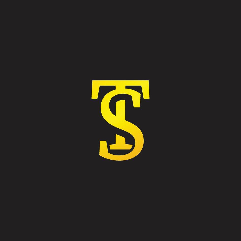 Bold TS monogram logo in a clean, geometric style with sharp angles and modern appeal. Perfect for tech startups, creative studios, or personal branding. vector