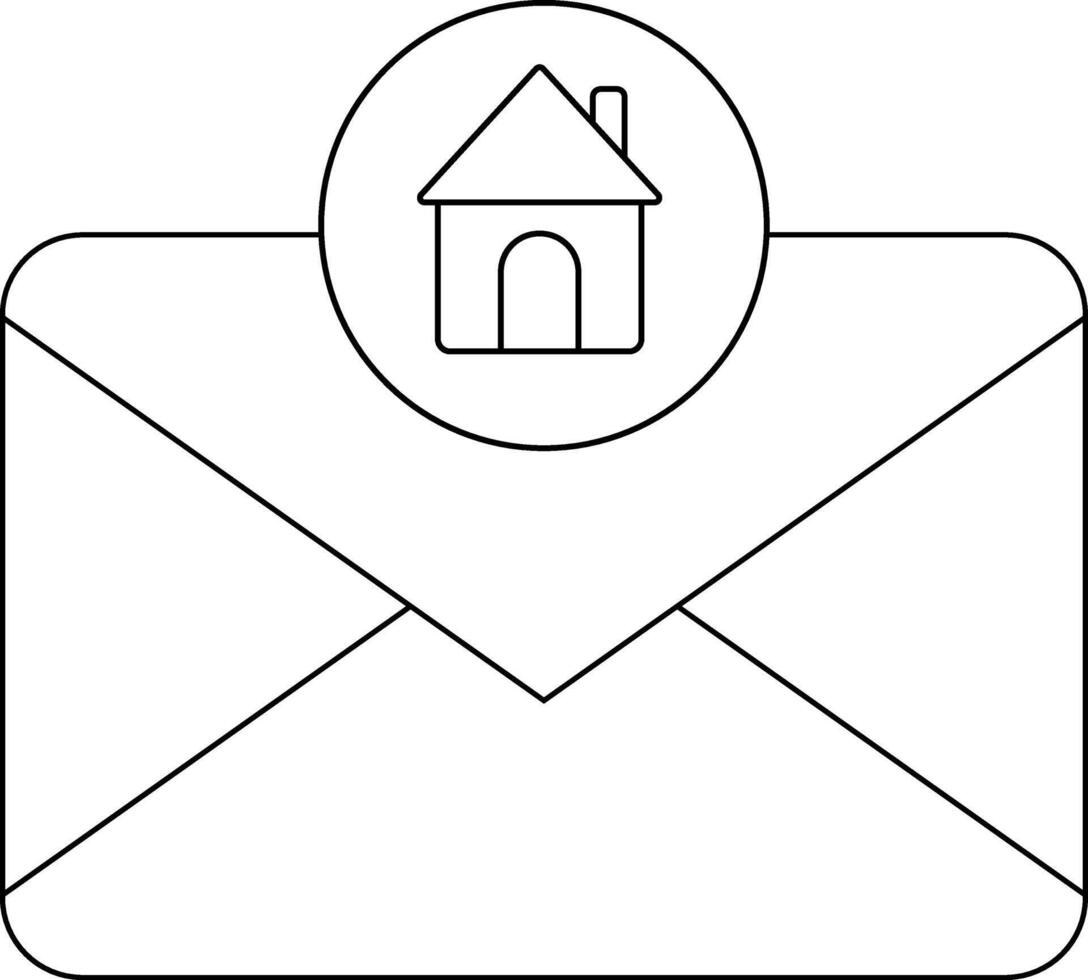 message icon with house icon with white background vector