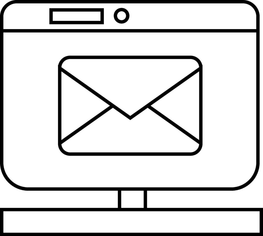 monitor screen icon and message icon with white background vector