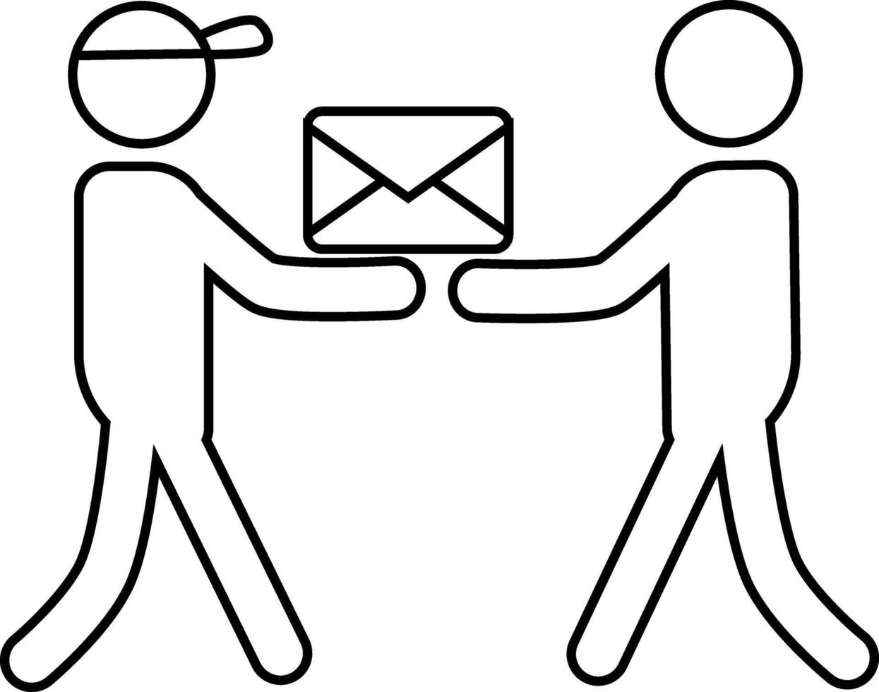 courier icon sending a message to a customer with a white background vector