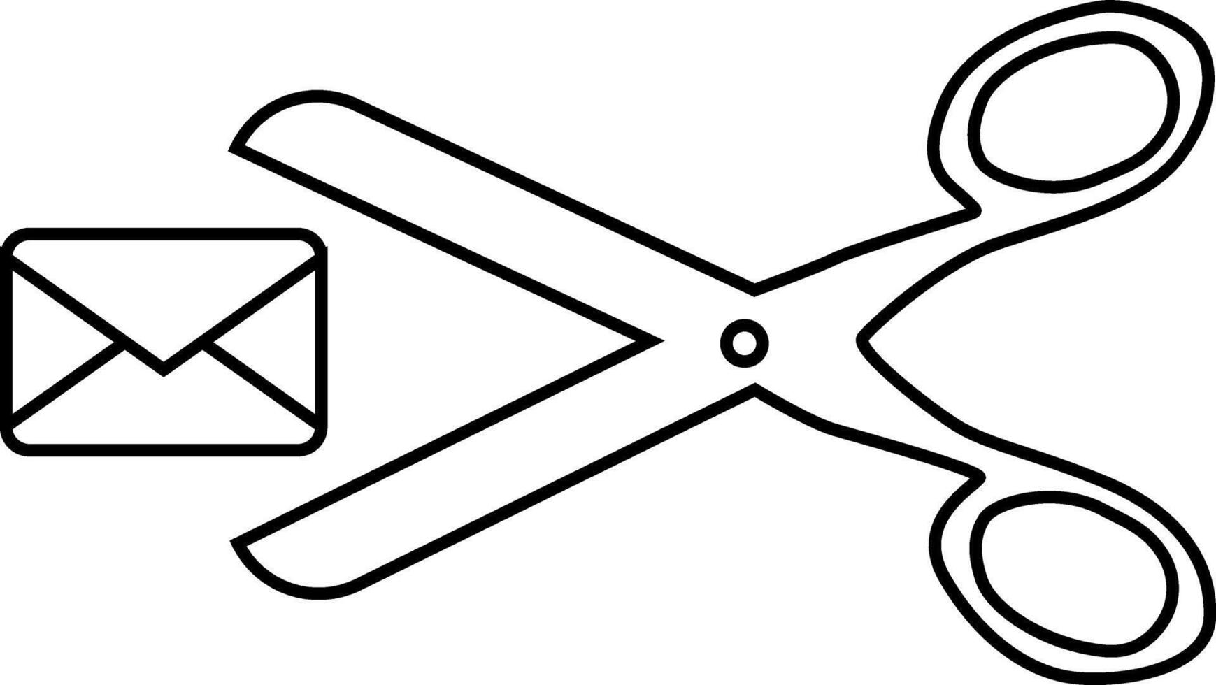 message icon and scissors icon white background vector