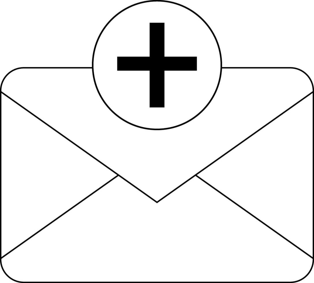 message icon with a plus sign icon with a white background vector