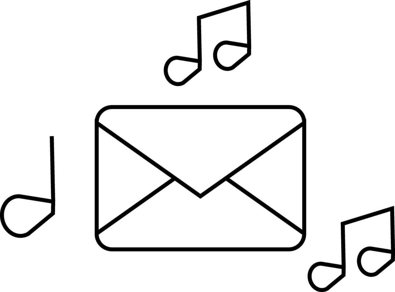 message icon and musical note icon with white background vector