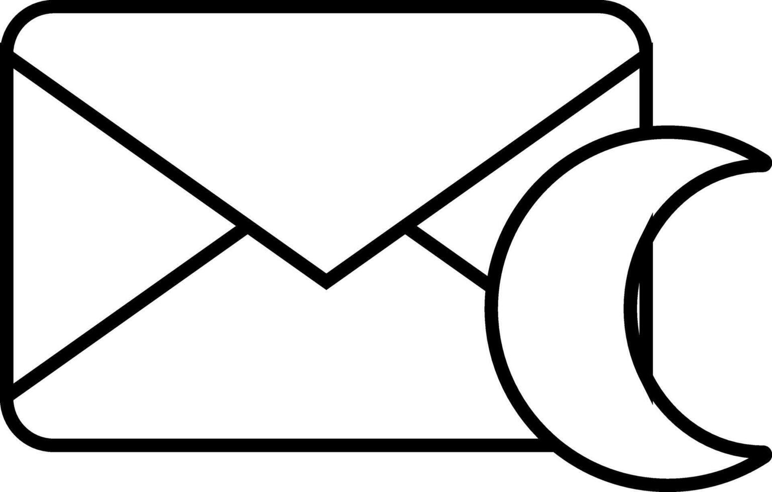 message icon and crescent moon icon with white background vector