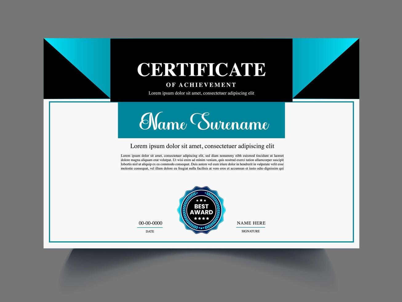 unique certificate design template for business vector