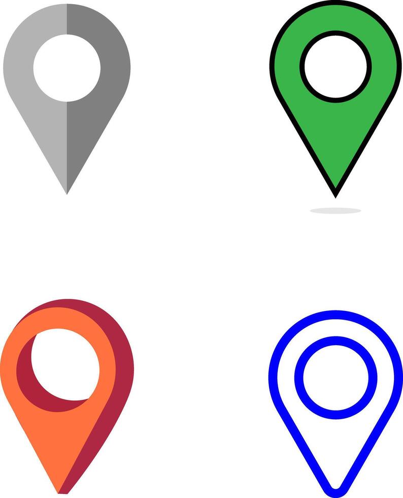 Collection set of map pointer and gps marker location pin icon vector