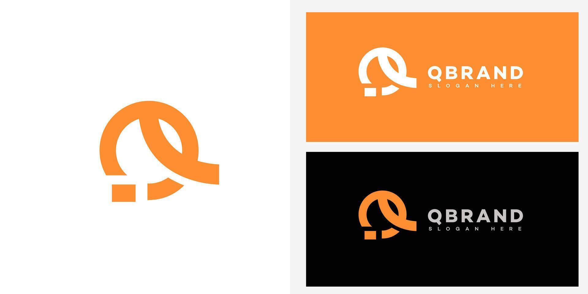 Modern Minimalist Q Initial Business Logotype Template vector