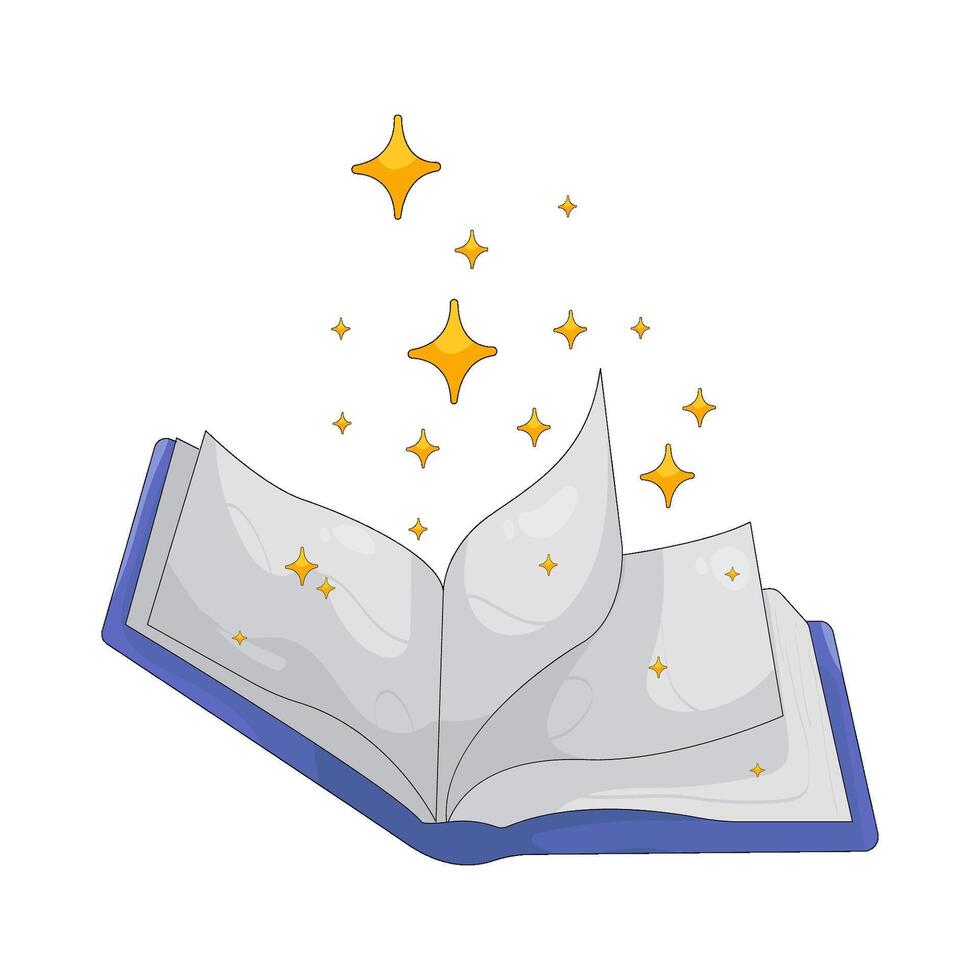 Open book with sparkles vector