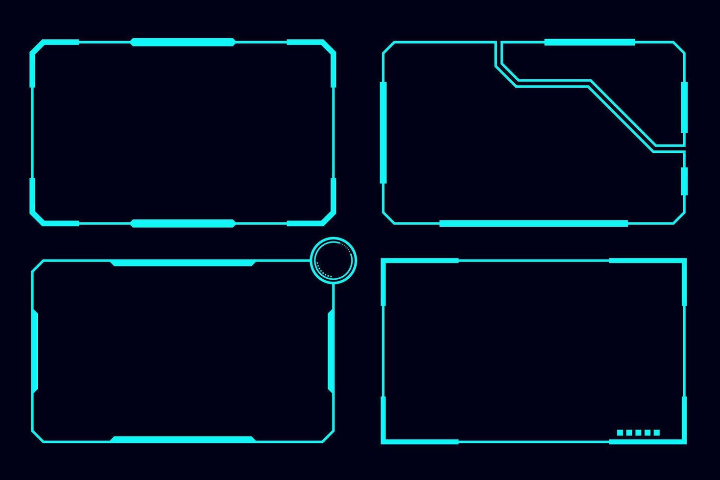 Futuristic digital UI frame designs vector