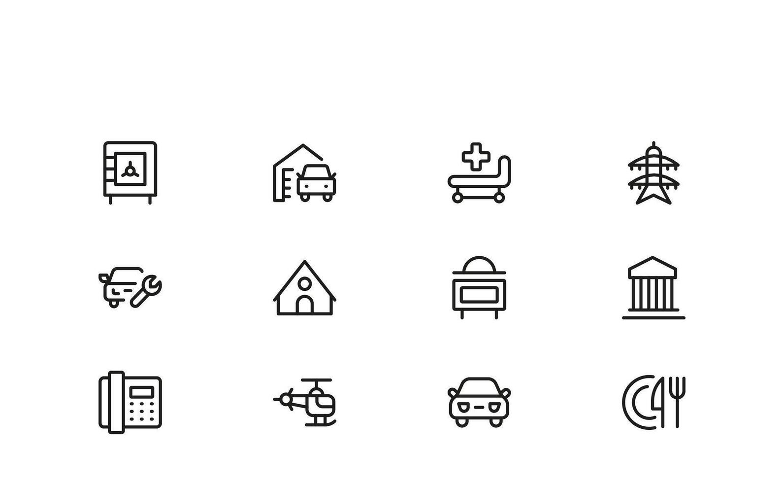 Professional Modern Line Icon Set for Infrastructure with Visual Representation and Outstanding Usability thanks to Minimal Design Elements vector