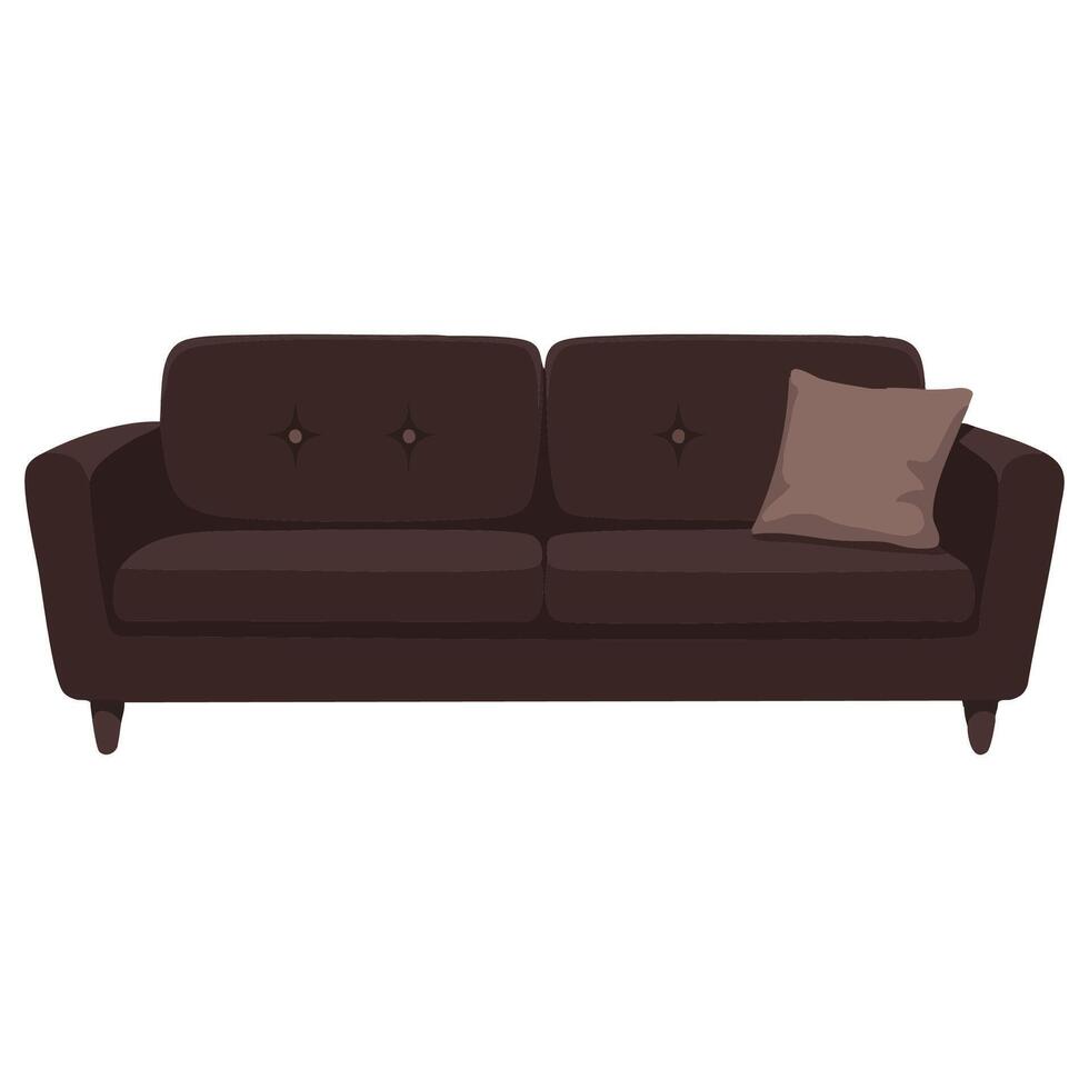 Flat modern house sofa isolated on white background. Ideal for web and game projects or advertising designs focusing on home furniture. vector