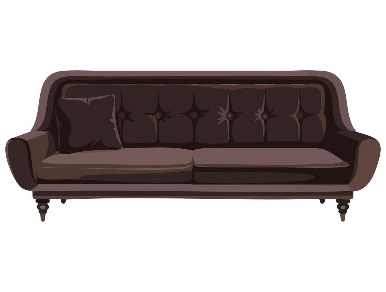 Modern house sofa flat icon in style, isolated on white background. Ideal for web, game, and advertising design projects showcasing furniture. vector