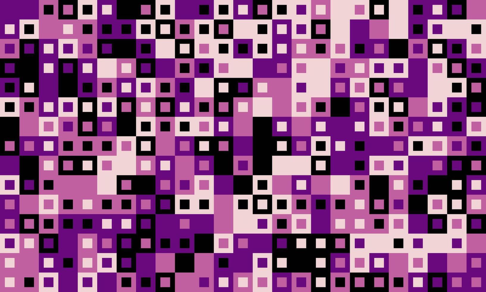 Abstract geometric background. Purple, pink black square pixel pattern. Modern, vibrant, and versatile design ideal for website banners, tech presentations, or textile prints. vector