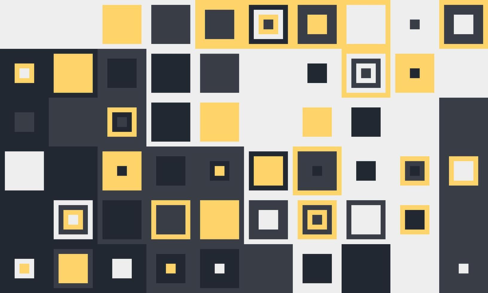 Abstract geometric pattern of yellow, grey, and white squares. Modern, minimalist design ideal for backgrounds, website banners, or presentations. vector