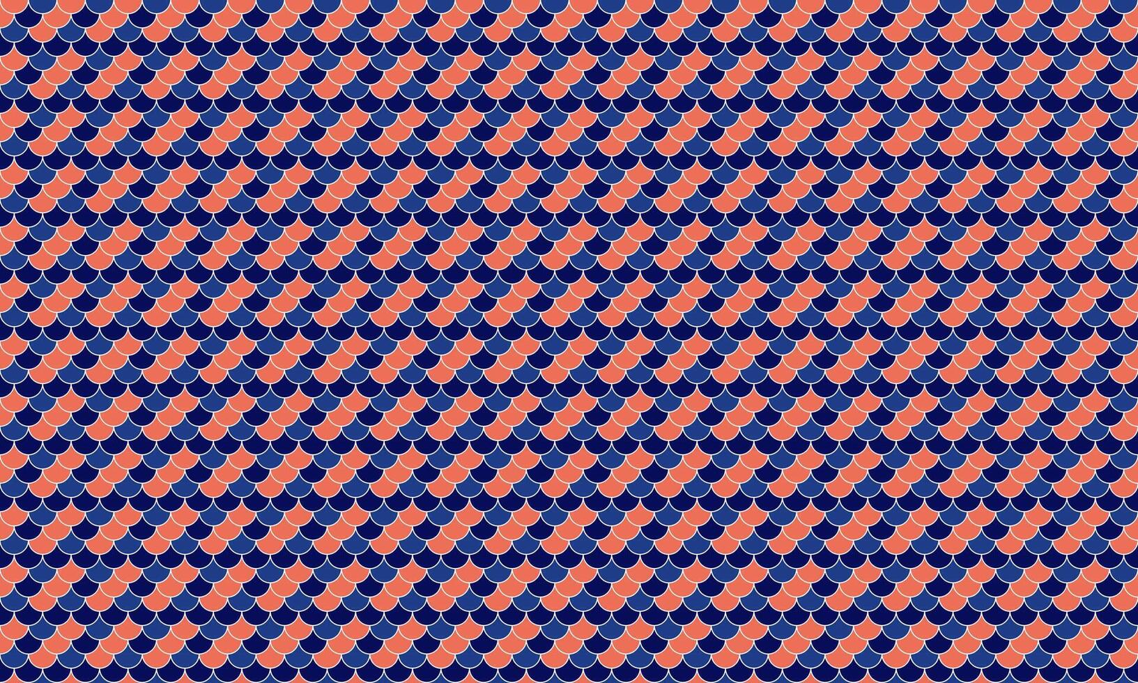 Seamless geometric pattern in coral and navy blue. Stylish, repeating design ideal for textile prints, website backgrounds, or decorative projects. Evokes a sense of order and sophistication. vector