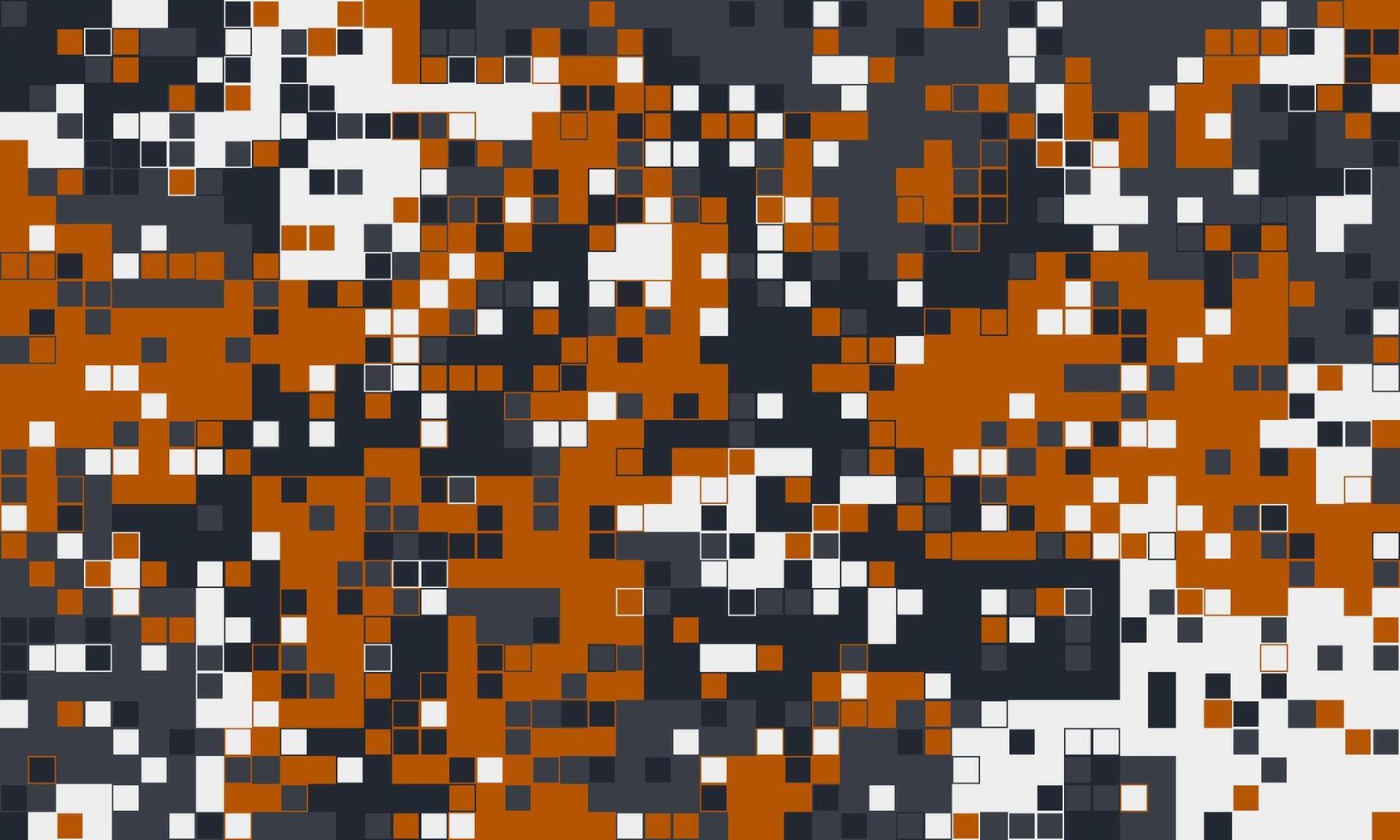 Abstract digital camouflage pattern in orange, grey, and white. Perfect for tech, gaming, or militaryinspired designs. Modern, pixelated texture creates a sense of energy and movement. vector