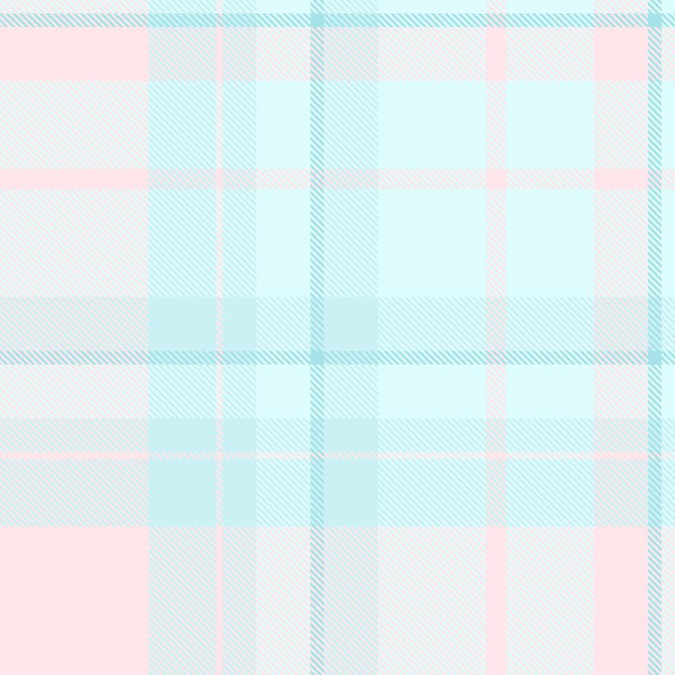 Pastel plaid pattern in pink and light blue. A soft, versatile background for designs, textiles, or web elements. Evokes feelings of serenity, comfort. vector