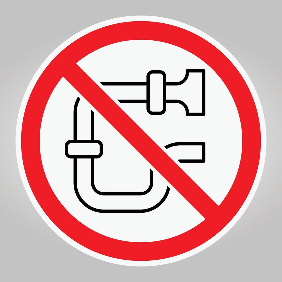 No Pipe Symbol Warning Sign with Red Circle and Diagonal Slash Design vector