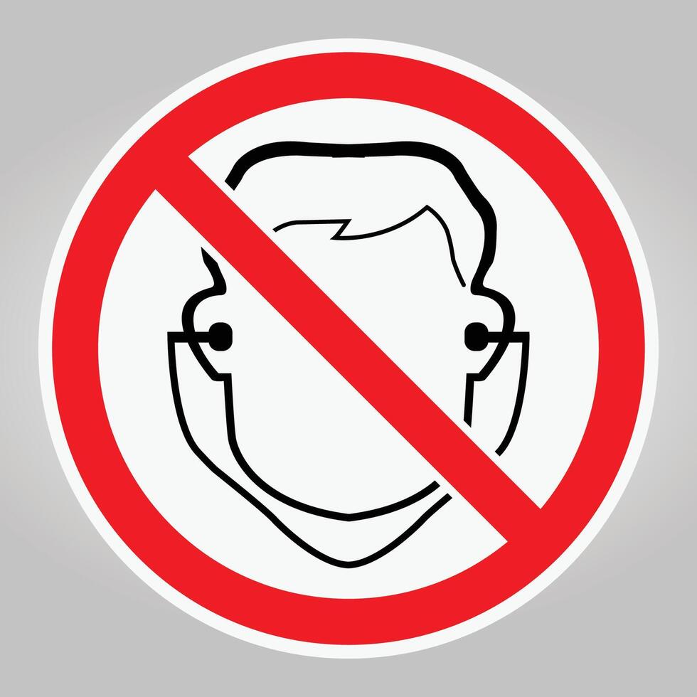 Prohibition Sign Featuring Stylized Face Image with Red Circular Background vector