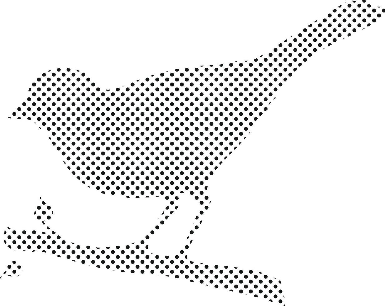 Dot Patterned Bird Silhouette on a Branch vector