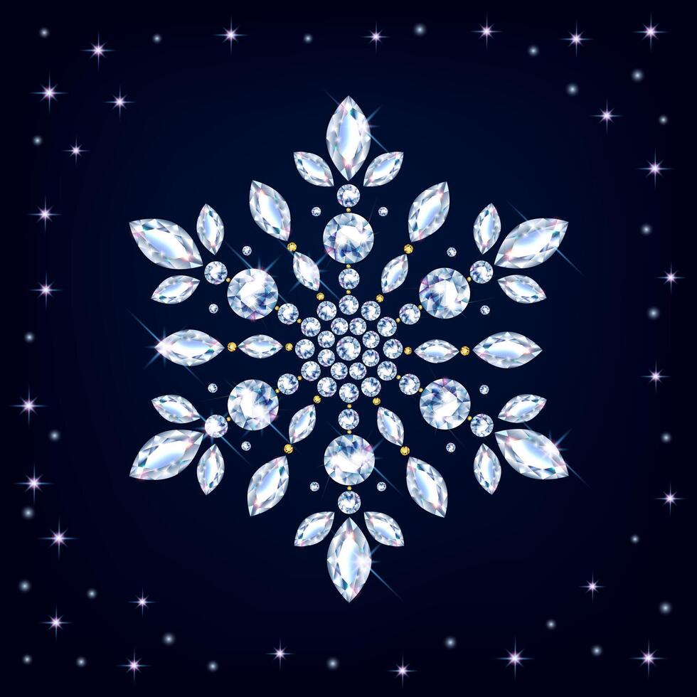 diamond snowflake design vector