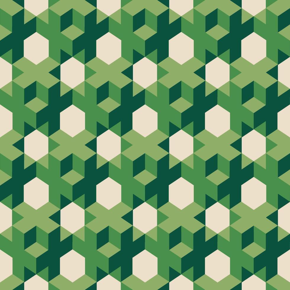 Green hexagonal geometric pattern design vector