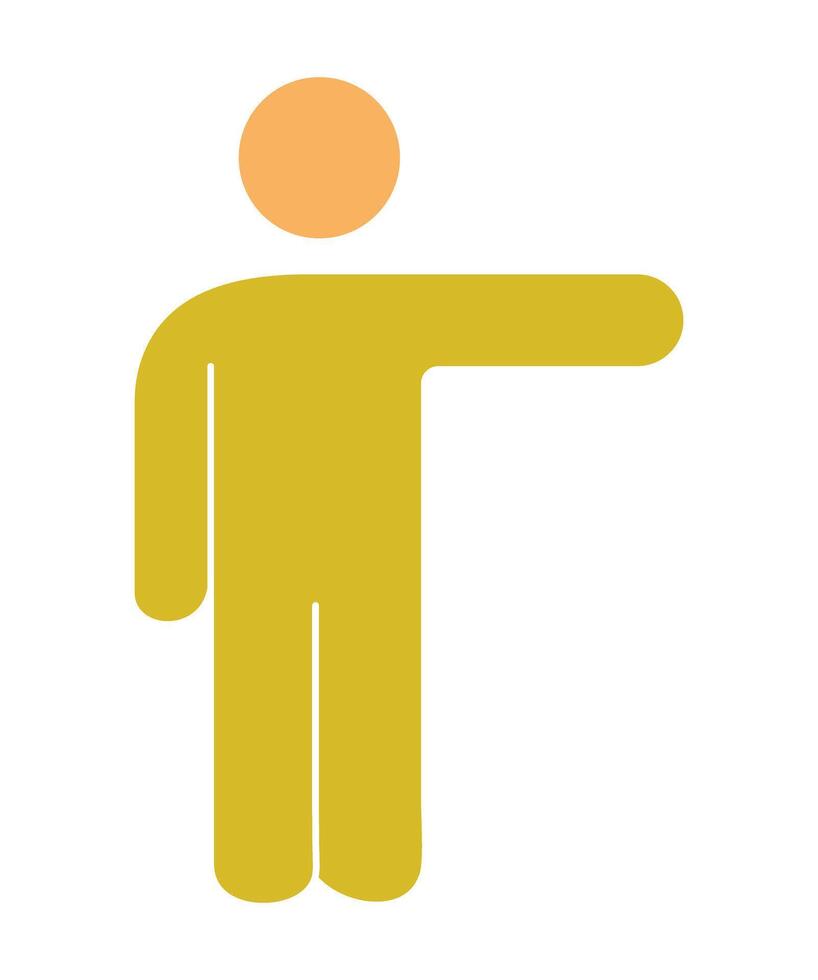 Direction and guidance symbol in flat design,Human figure showing or indicating something vector