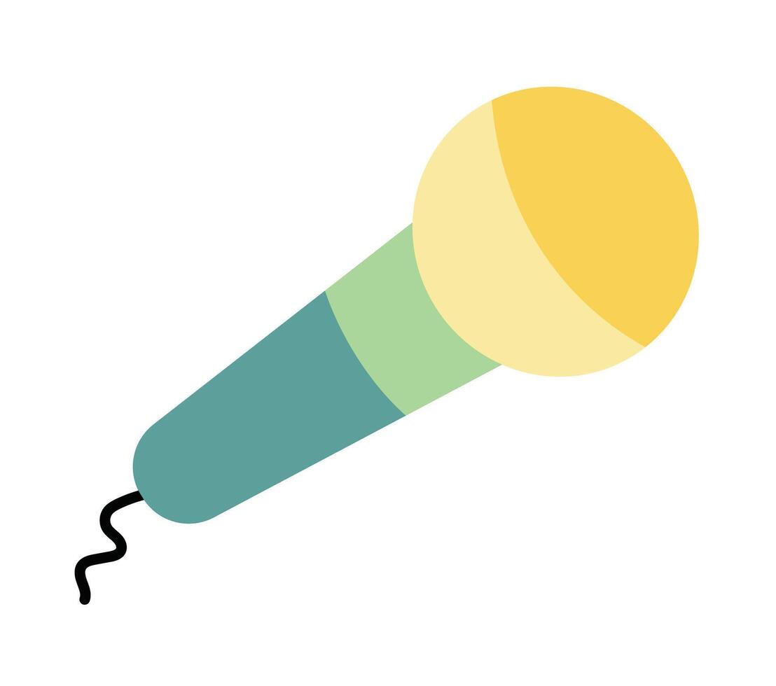 Handheld mic for interview and karaoke in flat design,Music, voice, and audio recording symbol vector