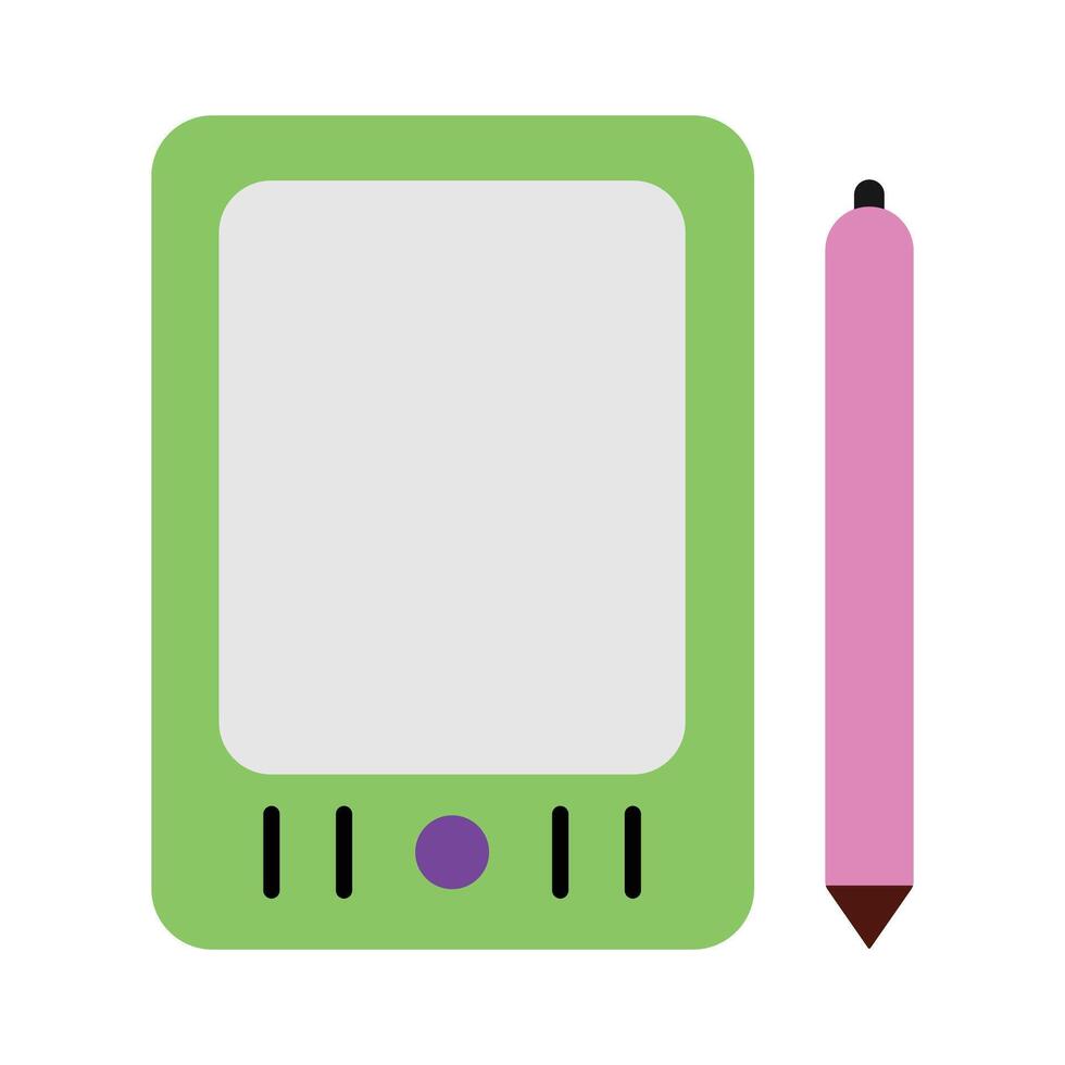Digital notepad or PDA in modern flat design,Creative tool for drawing and note-taking vector