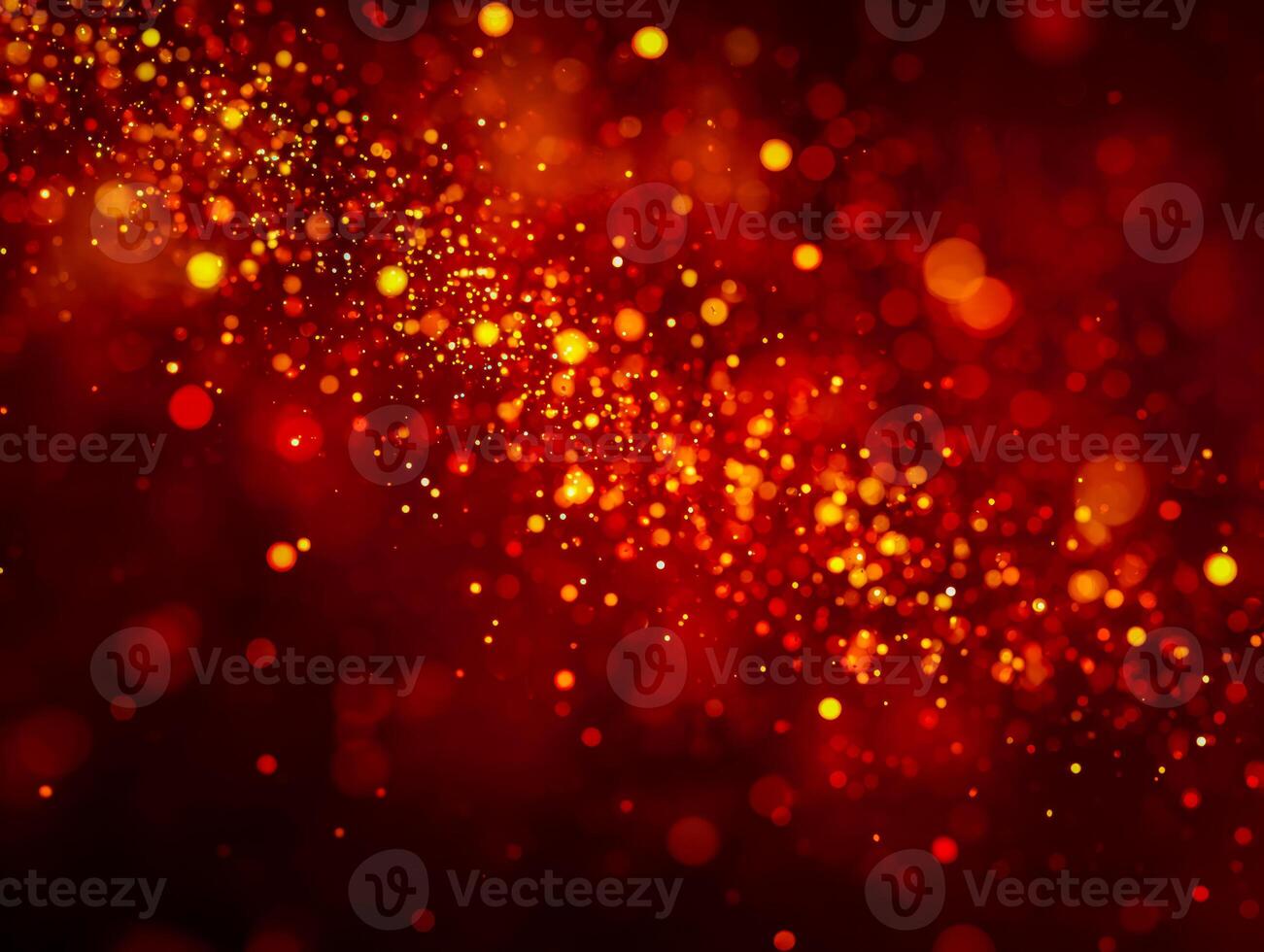 dinámica resumen de brillante rojo y amarillo bokeh partículas representando energía y ligero foto
