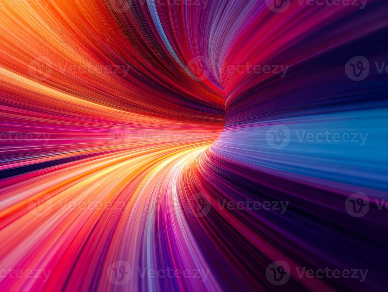 Vibrant abstract light streaks creating a dynamic tunnel effect photo