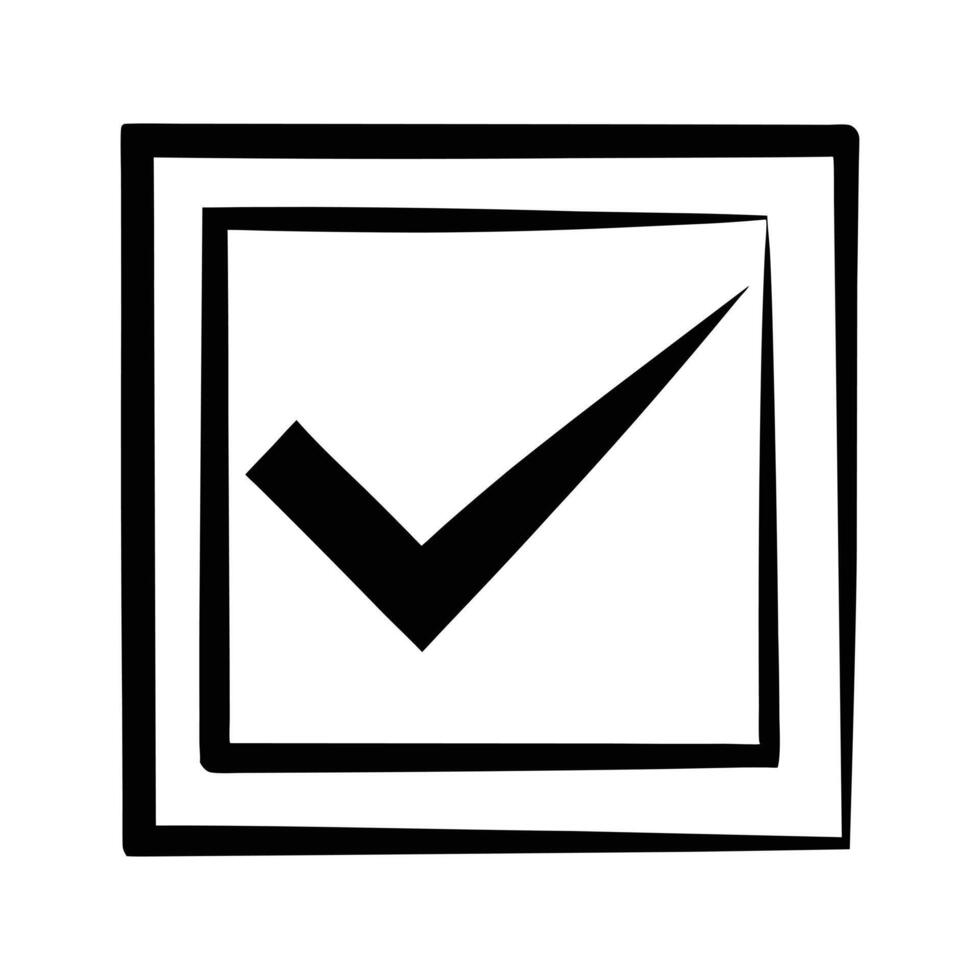Minimalist Check Mark Inside Square Box Icon vector