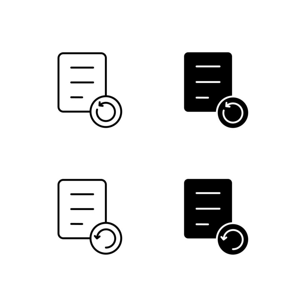 Web Dashboard History and Recent Icons in Mixed Line and Solid vector