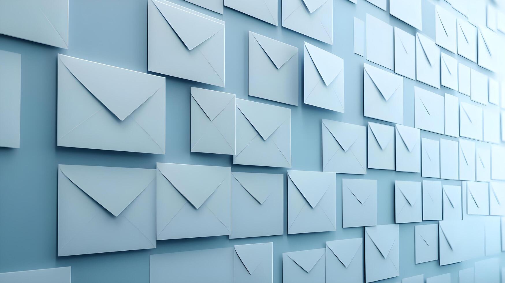 A visually striking wall of white envelopes, symbolizing communication, correspondence, and connection in a modern setting. photo