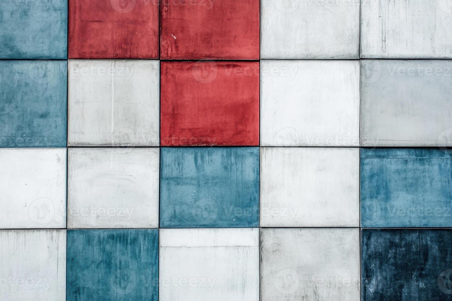 Colorful wall tiles create an abstract pattern in urban architecture photo