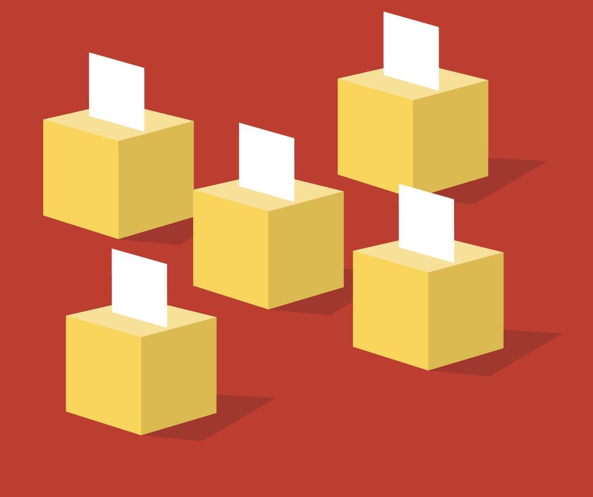 simultaneous voting box background concept design vector
