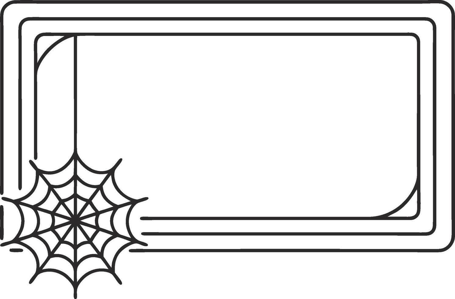Spider web frame with a spider web on it vector