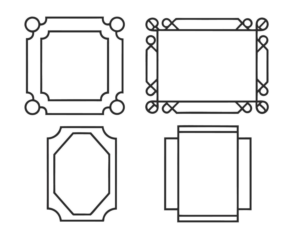 Four different frames with different designs vector