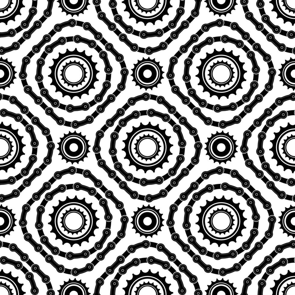 Different Bicycle Chain Frames Seamless Chain Pattern Isolated on White Background vector